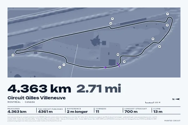 Circuit Gilles Villeneuve in Relief, Golden Hour.