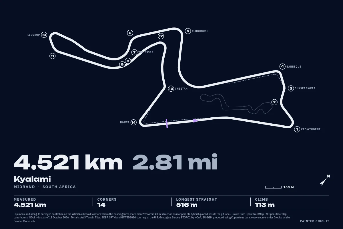 Kyalami drawn in Line, Night.