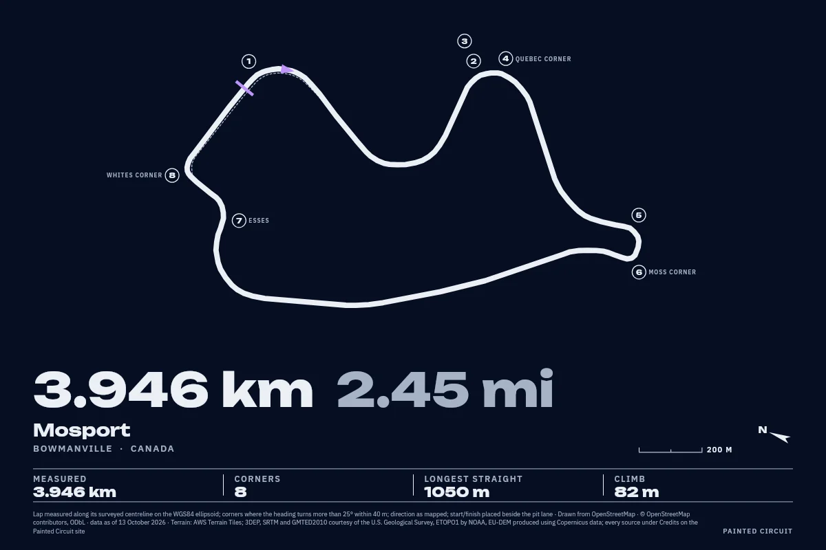Mosport drawn in Line, Night.