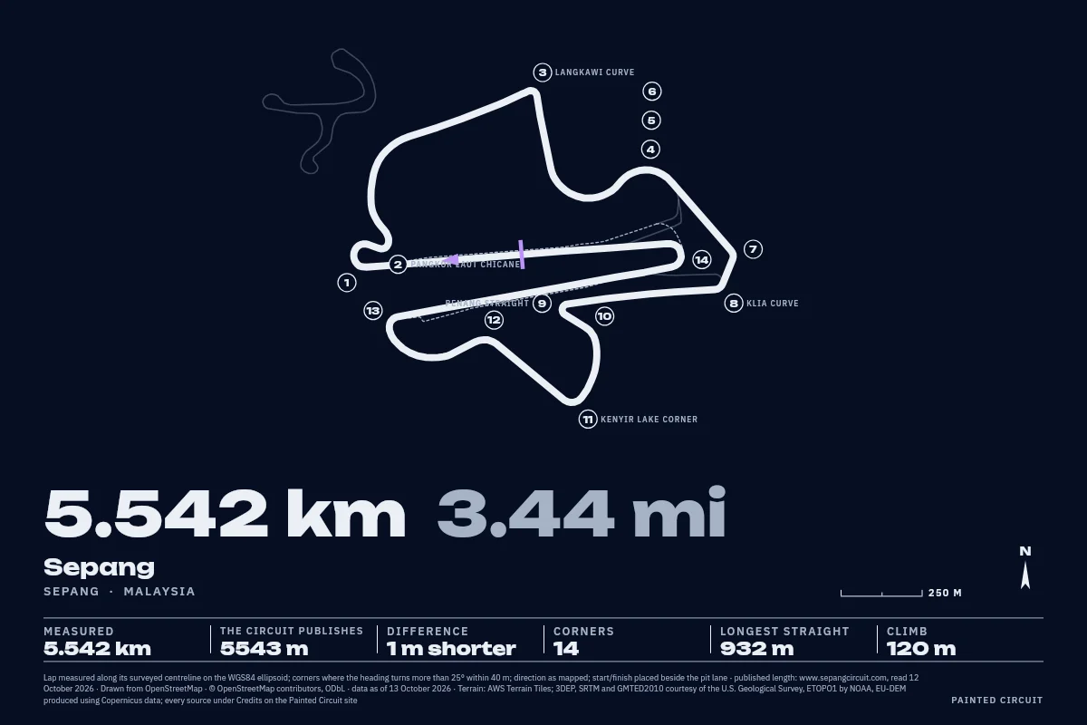Sepang drawn in Line, Night.